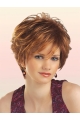 Unique Auburn Wavy Layered Short Capless Synthetic Women Wigs