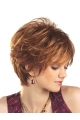 Unique Auburn Wavy Layered Short Capless Synthetic Women Wigs