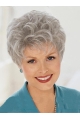 Elegent Beautiful Wavy Short Capless Synthetic Grey Lady  Wigs