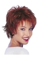 Stylish Red Wavy Short Capless Human Hair Women Wigs