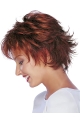 Stylish Red Wavy Short Capless Human Hair Women Wigs