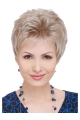 Graceful Blonde Wavy Short Monofilament Synthetic Women Celebrity Wigs