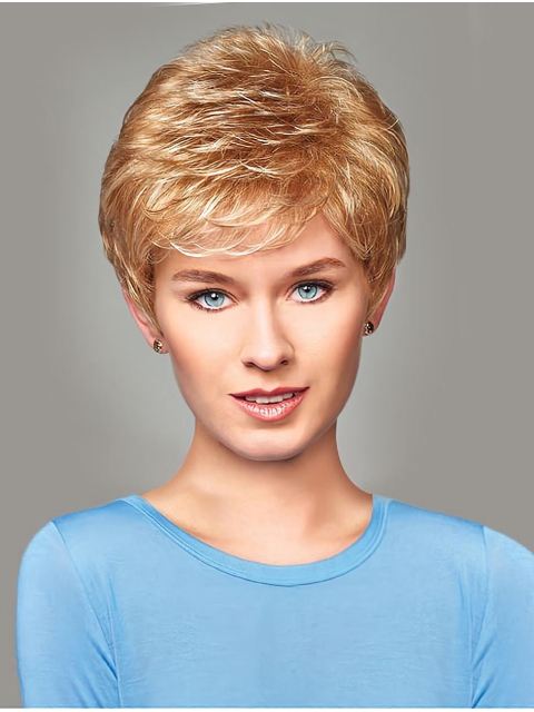 Blonde Wavy Short Capless Synthetic Women Wigs