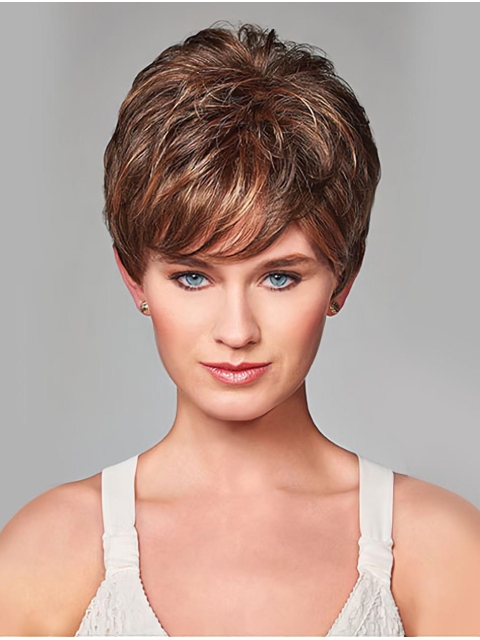 Wavy  Short Monofilament Synthetic Women Bob Wigs