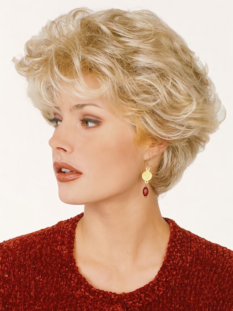 Tempting Blonde Wavy Short Capless Classic Synthetic Women Wigs