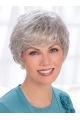 Silver Short Wavy  8 Inches Lace Front Synthetic Lady Wigs