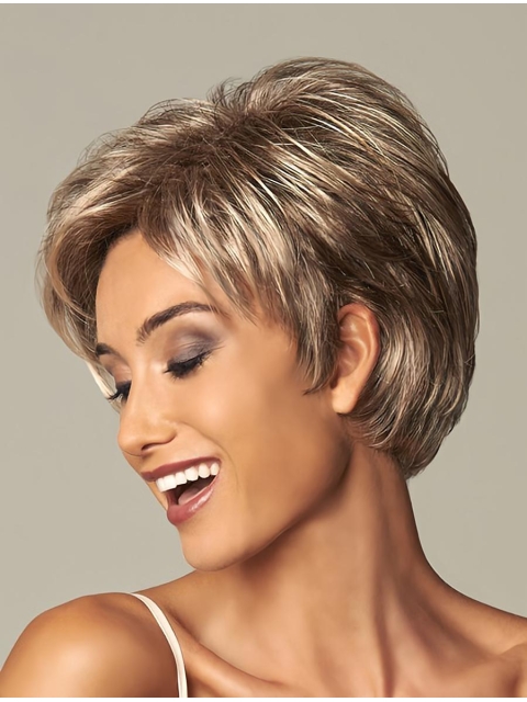 Gorgeous Blonde Wavy Short Capless Synthetic Women Wigs