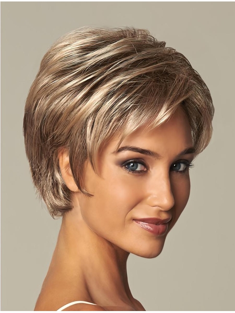 Gorgeous Blonde Wavy Short Capless Synthetic Women Wigs