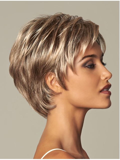 Gorgeous Blonde Wavy Short Capless Synthetic Women Wigs