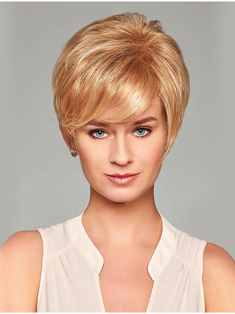 Layered 8" Blonde Wavy Short Lace Front Synthetic Women Wigs