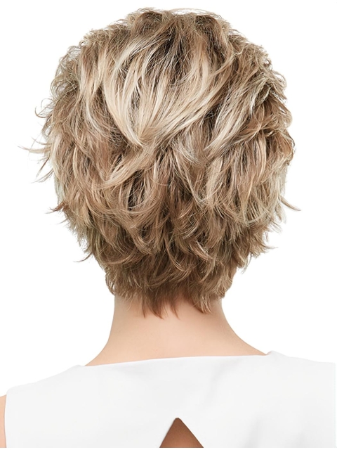 Blonde Wavy Stylish Short Monofilament Synthetic Women Wigs