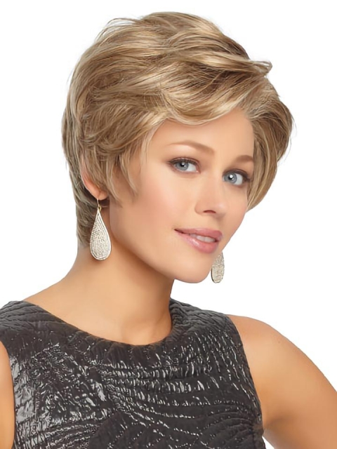 Blonde Wavy Short Lace Front Synthetic Women Wigs