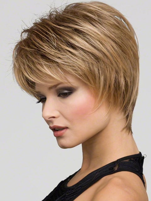 Affordable Blonde Wavy  Short Lace Front Synthetic Women Wigs