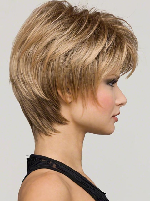 Affordable Blonde Wavy  Short Lace Front Synthetic Women Wigs