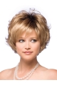 Designed Blonde Wavy Short Capless Synthetic Women Wigs