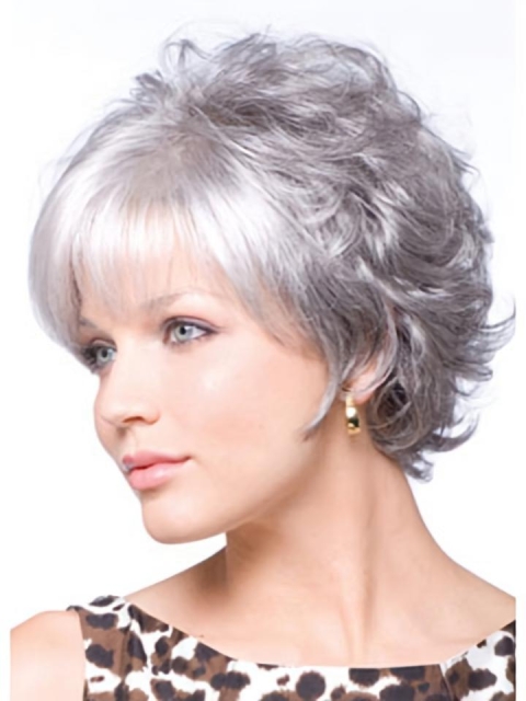 Designed Blonde Wavy Short Capless Synthetic Women Wigs