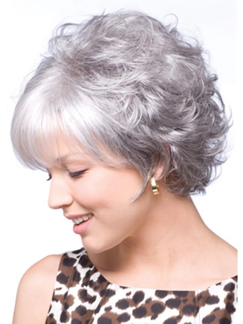 Designed Blonde Wavy Short Capless Synthetic Women Wigs