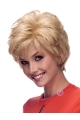 Polite Blonde Wavy Short Human Hair Celebrity Women Wigs