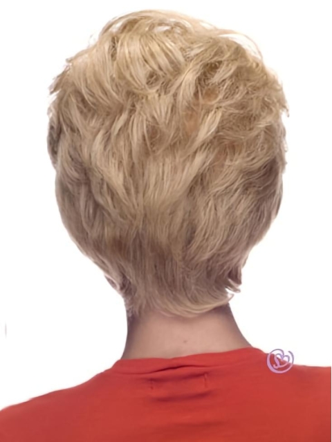 Polite Blonde Wavy Short Human Hair Celebrity Women Wigs