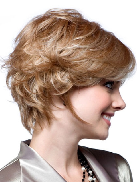 Blonde Wavy Short Monofilament Synthetic Women Wigs