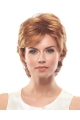 Sleek Auburn Layered Wavy Short Capless Synthetic Women Wigs