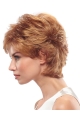 Sleek Auburn Layered Wavy Short Capless Synthetic Women Wigs