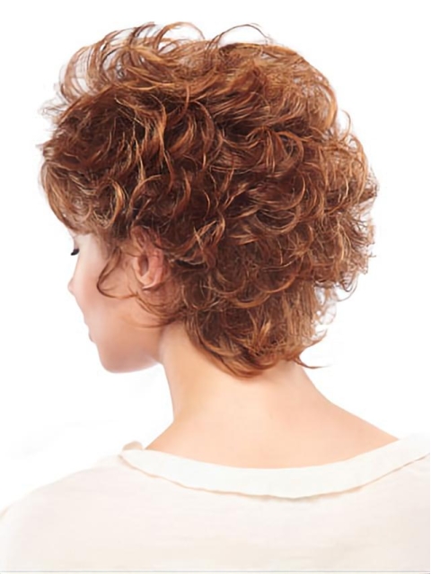 High Quality Auburn Wavy Short Capless Classic Synthetic Women Wigs