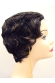 Black Wavy Short Lace Brazilian Remy Human Hair Glamorous  Women Wigs