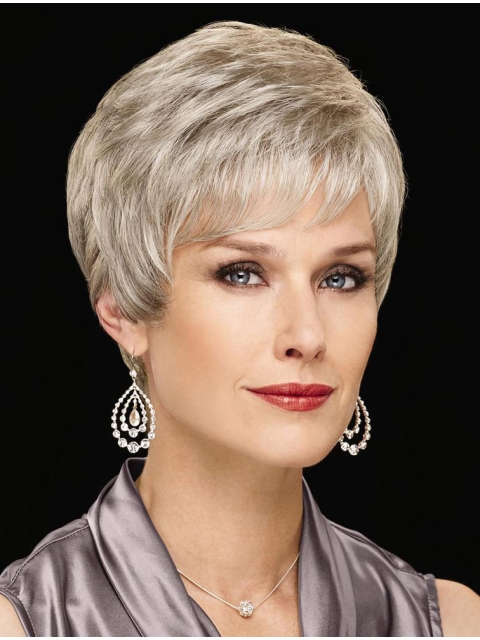 Fabulous Short Wavy Capless Grey Synthetic Women  Wigs