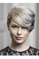 Young Fashion Silver Vintage waves Short Lace Front Synthetic Women Wigs