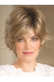 Fashional Short Wavy Blonde New Design Layered Monofilament Synthetic Women Wigs