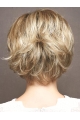 Fashional Short Wavy Blonde New Design Layered Monofilament Synthetic Women Wigs