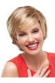 Blonde Wavy Short Monofilament Synthetic Women Wigs