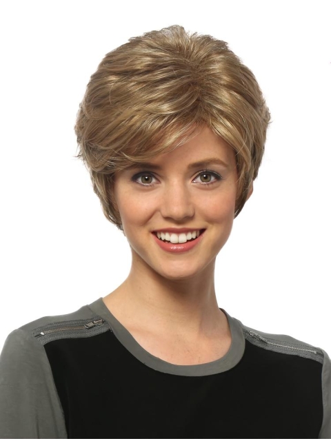 Fantastic Wavy Short Blonde Capless Boycuts Hot Synthetic Women Wigs