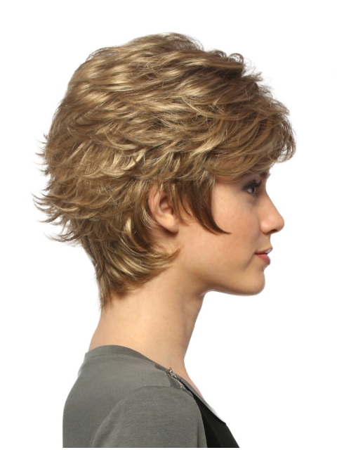 Fantastic Wavy Short Blonde Capless Boycuts Hot Synthetic Women Wigs