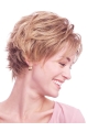 Popular Auburn Wavy Short Glueless Lace Front Synthetic Women Wigs