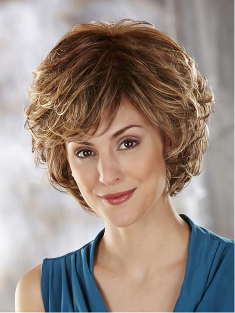 Good Auburn Wavy Short Capless Classic Synthetic Women Wigs