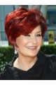 Short Wavy  Capless Human Hair Lady Wigs 