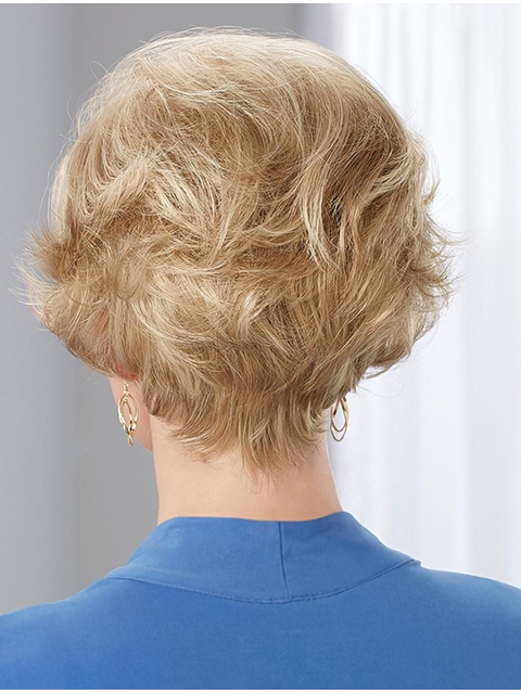 Perfect Short Wavy Blonde Layered Capless Synthetic Women Wigs