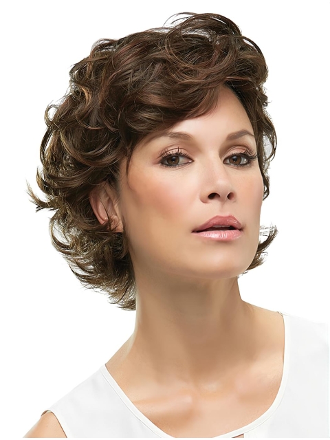  Modern Layered Wavy Short Monofilament Synthetic Women Wigs