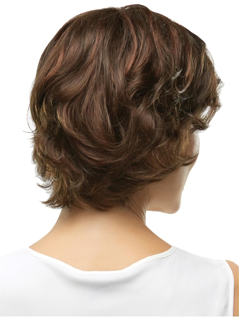  Modern Layered Wavy Short Monofilament Synthetic Women Wigs