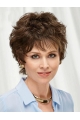 Fabulous Brown Short Wavy Layered Monofilament Synthetic Women Wigs