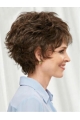 Fabulous Brown Short Wavy Layered Monofilament Synthetic Women Wigs