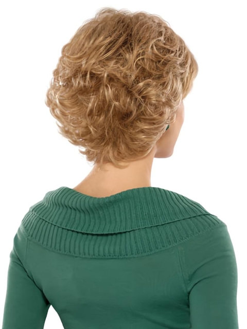 Refined Blonde Wavy Short Capless Classic Synthetic Women Wigs