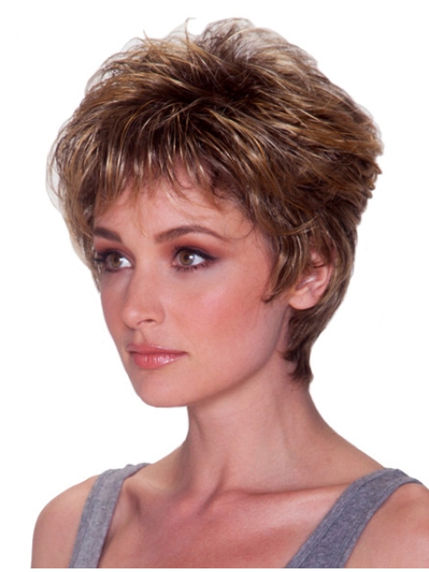 Fashionable Blonde Wavy Short Capless Synthetic Women Wigs