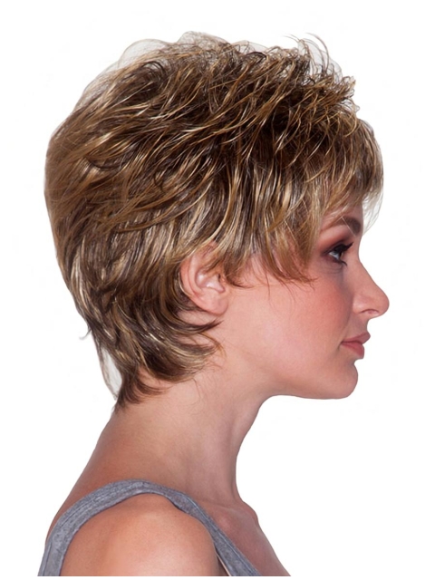 Fashionable Blonde Wavy Short Capless Synthetic Women Wigs