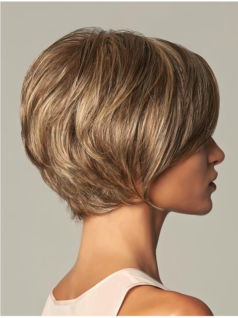 No-fuss Blonde Wavy Short Capless Synthetic Women Wigs