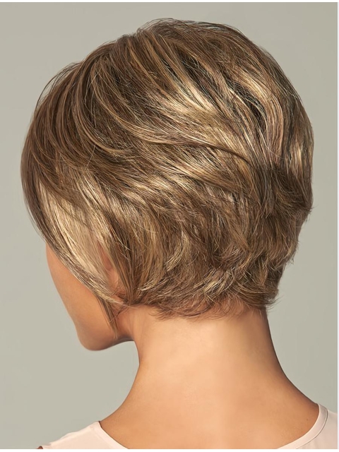 No-fuss Blonde Wavy Short Capless Synthetic Women Wigs