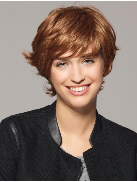 So Great Blonde Short Wavy Layered Capless Popular Synthetic Women Wigs