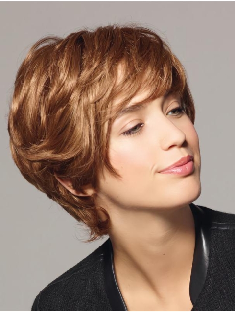 So Great Blonde Short Wavy Layered Capless Popular Synthetic Women Wigs